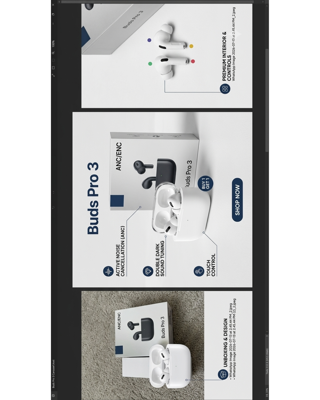 Buds Pro 3 ANC/ENC Wireless Bluetooth Earbuds
